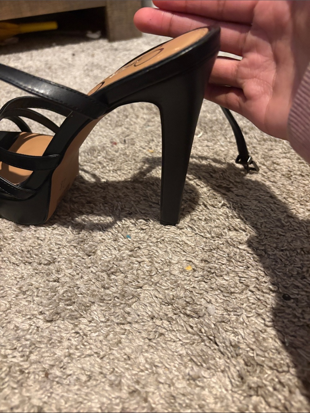 Jessica Simpson Black Strappy Ankle-Tie Heels - Picture 3 of 5